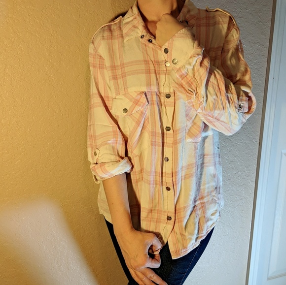 Sanctuary button down plaid shirt super soft - Picture 2 of 7
